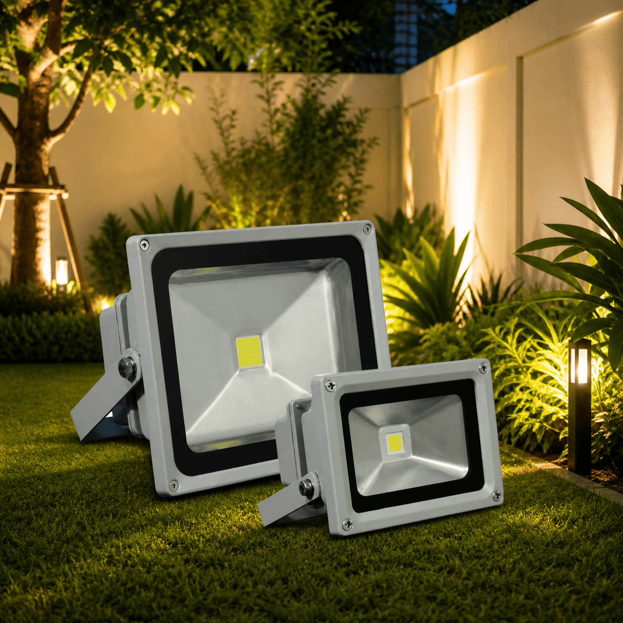 โคมไฟสปอร์ตไลท์ LED รุ่น SC770 มีขนาดตั้งแต่ 10W ถึง 50W ตัวโคมสีเทา ดีไซน์กะทัดรัด ให้แสงสว่างมุมกว้าง 120 องศา อายุการใช้งาน 50,000 ชั่วโมง เหมาะสำหรับงานส่องสว่างทั่วไป