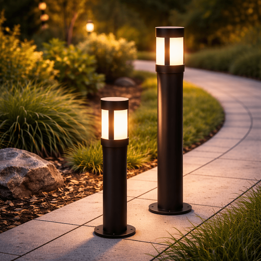 โคมไฟสนาม SC698BS Bollard ROMANIAN Small size ดีไซน์ร่วมสมัย วัสดุอลูมิเนียมและเหล็กสำหรับงานสวนภายนอกอาคาร