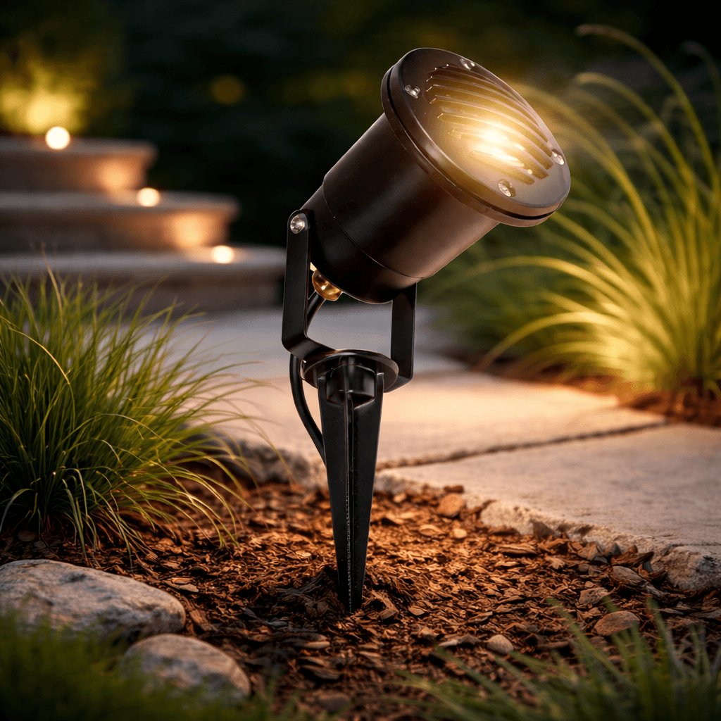 โคมไฟสนามปักพื้น SC611 Vandalproof หน้าตะแกรง ขั้ว GU 5.3 มาตรฐาน IP65 วัสดุอลูมิเนียมฉีดขึ้นรูป สำหรับส่องต้นไม้และตกแต่งสวนภายนอกอาคาร