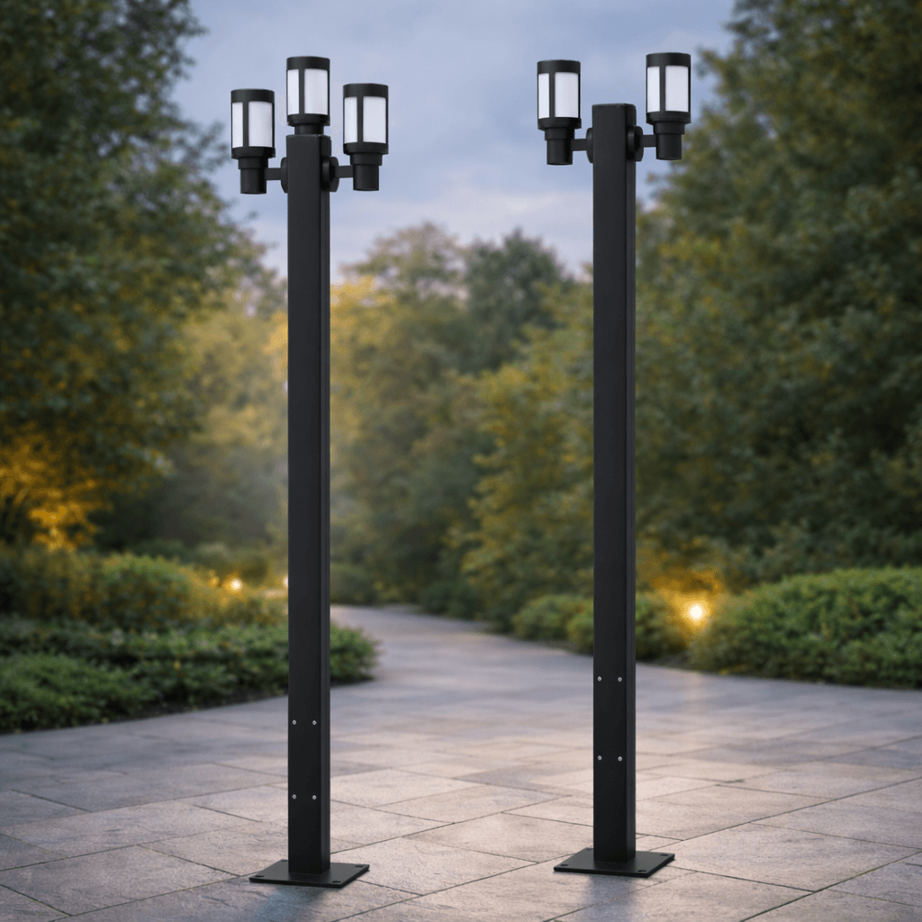 เสาไฟสนาม SC6255 Romanian ดีไซน์เสาเหลี่ยมทันสมัย วัสดุอลูมิเนียมฉีดขึ้นรูปและอะคริลิค สำหรับตกแต่งสวนและโครงการที่พักอาศัย