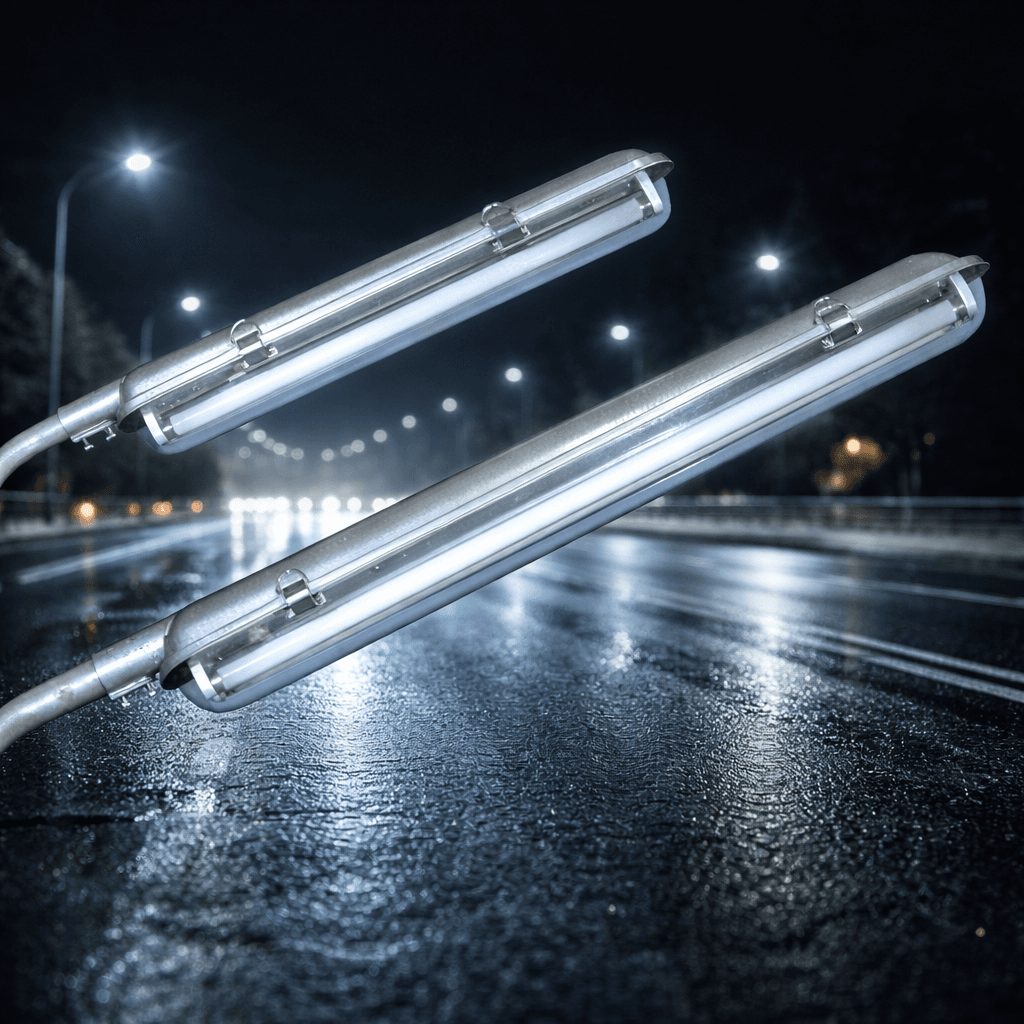 โคมไฟทางเดิน SC520 สำหรับหลอด fluorescent ตัวถังอลูมิเนียมกันสนิม ฝาครอบอะคริลิคใส เหมาะสำหรับงานส่องสว่างสวนสาธารณะและทางเดินเท้า