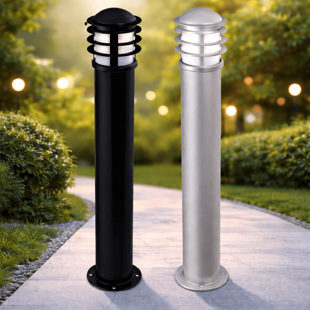โคมไฟสนาม SC629L Bollard Japan Style ดีไซน์ญี่ปุ่น วัสดุอลูมิเนียมฉีดขึ้นรูปและเสาเหล็ก สำหรับตกแต่งสวนและทางเดิน