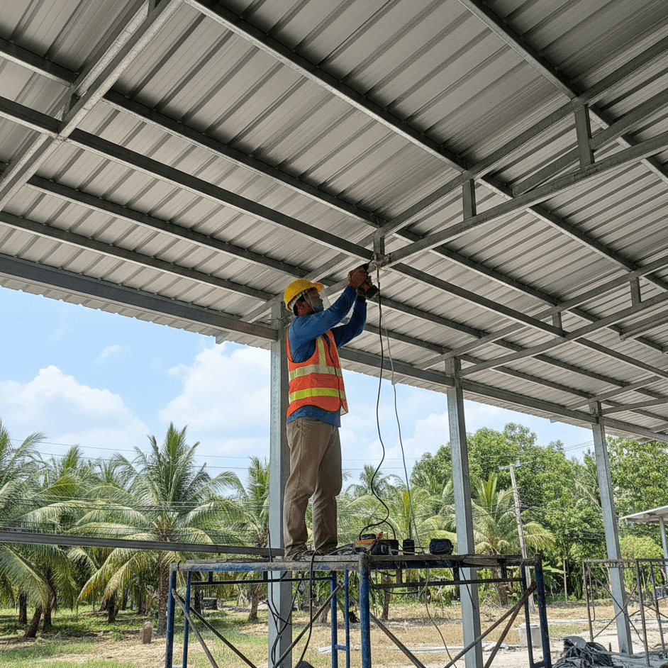 รับเหมาวางระบบไฟฟ้าภายนอกอาคารและติดตั้งระบบสายส่งไฟฟ้า